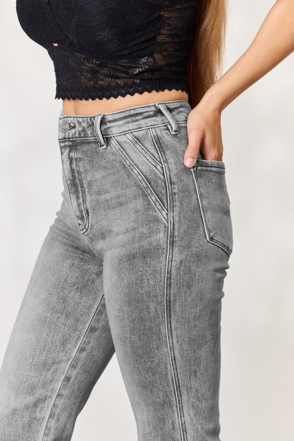 Kancan High Rise Slim Flare Jeans - Inspired Eye Boutique
