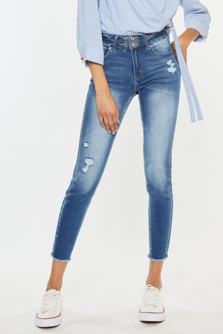 KanCan - High Rise Ankle Skinny Jeans - Inspired Eye Boutique