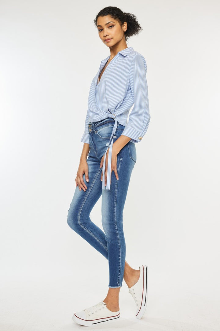 KanCan - High Rise Ankle Skinny Jeans - Inspired Eye Boutique