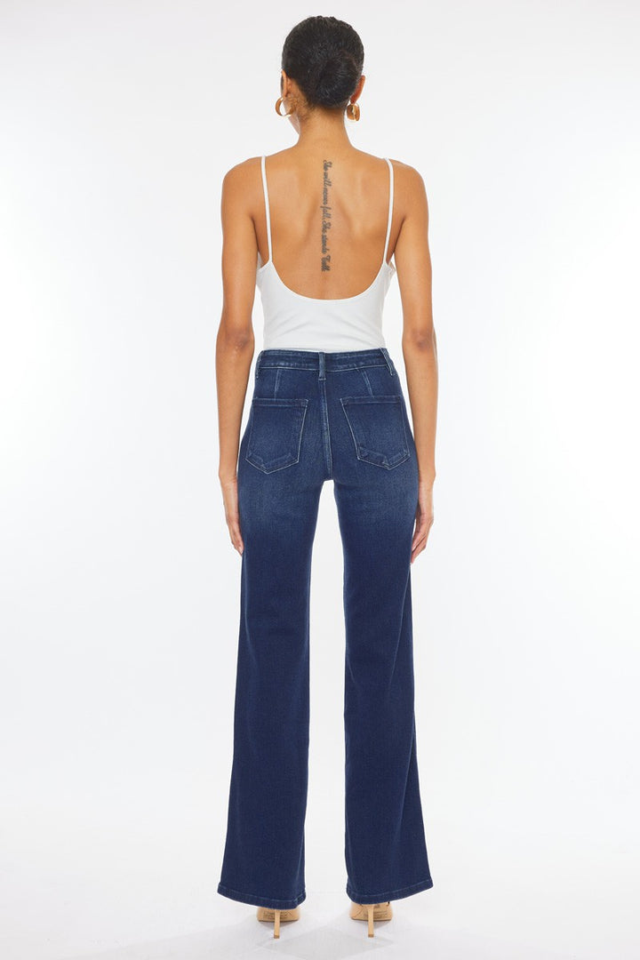 KanCan - High Rise Flare Jeans - Dark Wash - Inspired Eye Boutique