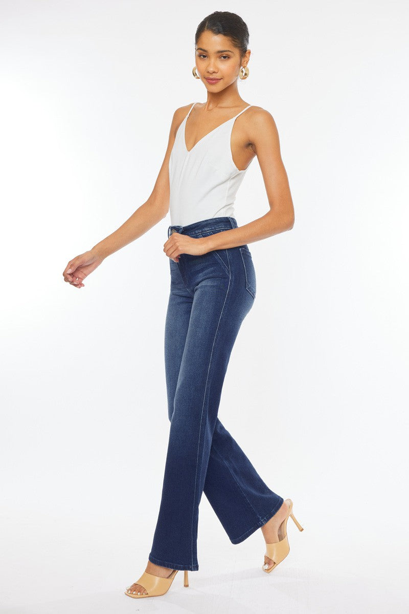 KanCan - High Rise Flare Jeans - Dark Wash - Inspired Eye Boutique