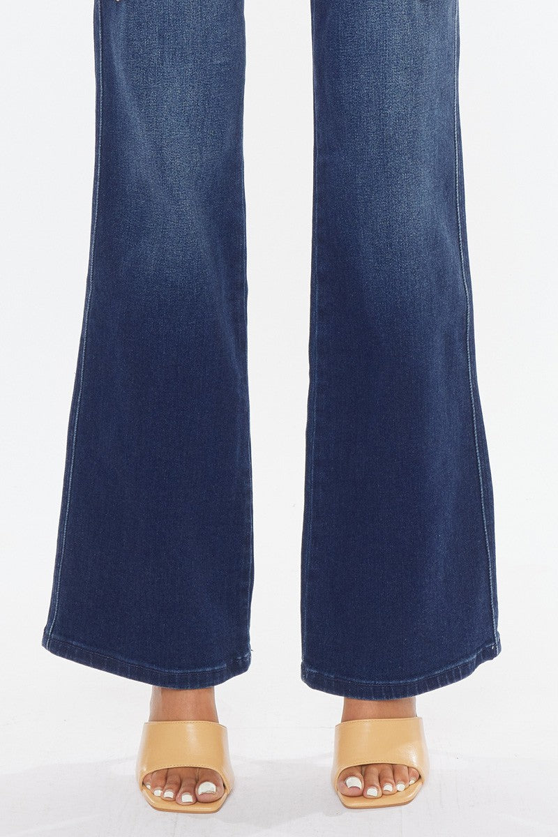 KanCan - High Rise Flare Jeans - Dark Wash - Inspired Eye Boutique