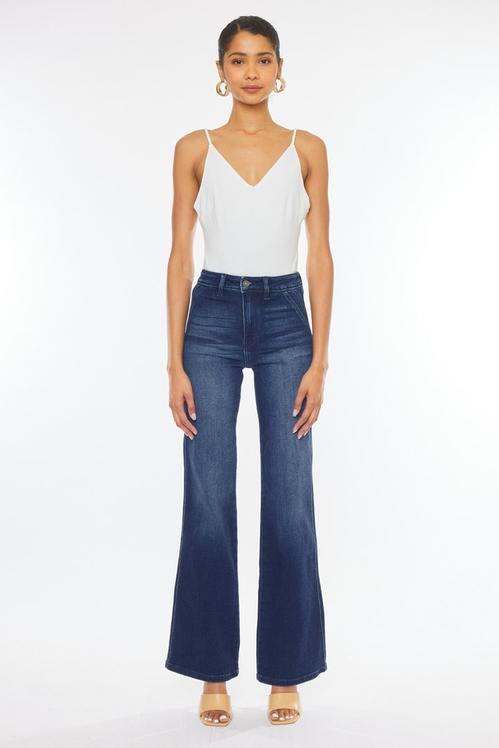 KanCan - High Rise Flare Jeans - Dark Wash - Inspired Eye Boutique