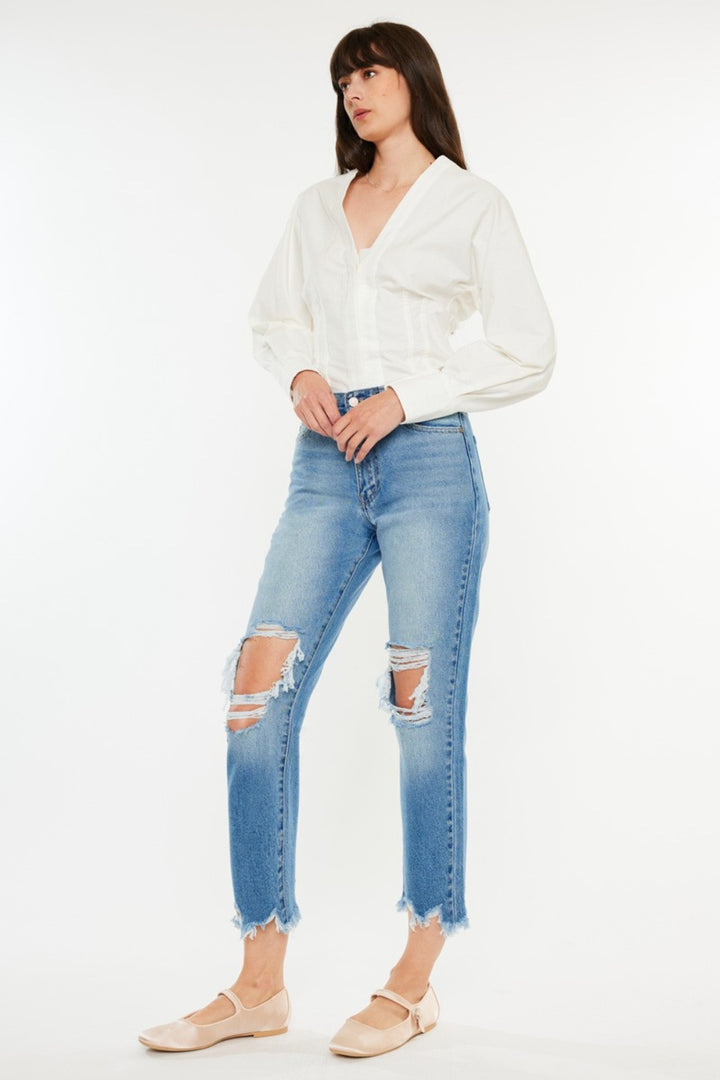 KanCan High Rise Mom Jeans - Inspired Eye Boutique