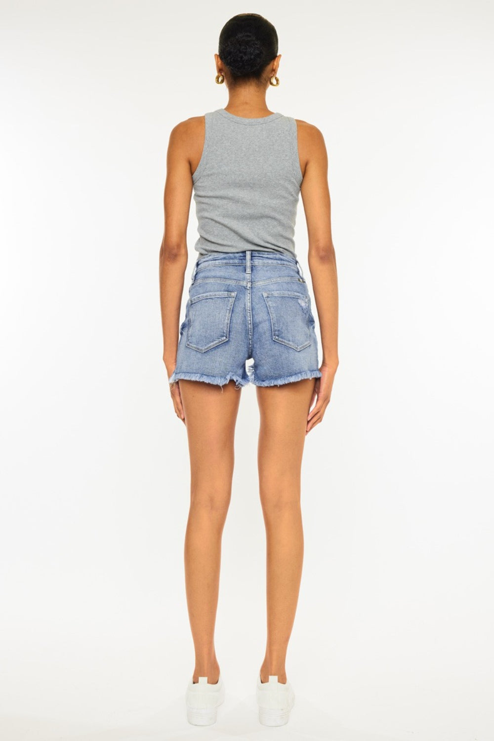 KanCan - High Rise Mom Shorts - Frayed Hem - Distressed - Inspired Eye Boutique