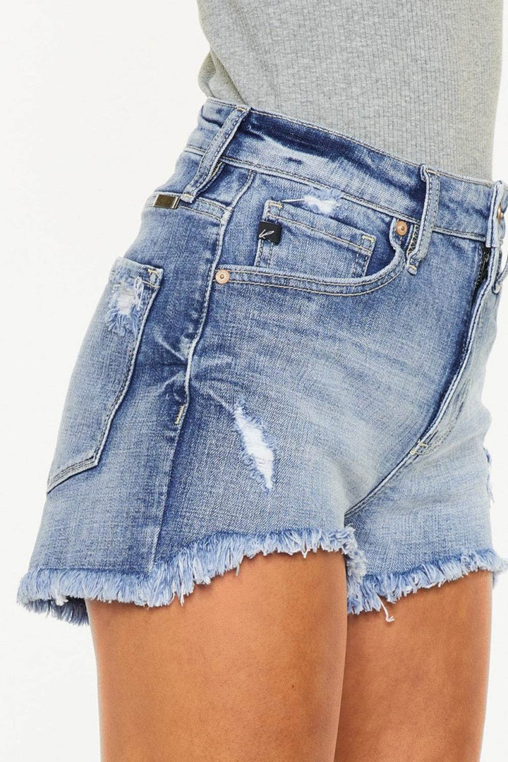 KanCan - High Rise Mom Shorts - Frayed Hem - Distressed - Inspired Eye Boutique