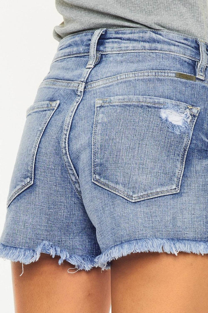 KanCan - High Rise Mom Shorts - Frayed Hem - Distressed - Inspired Eye Boutique