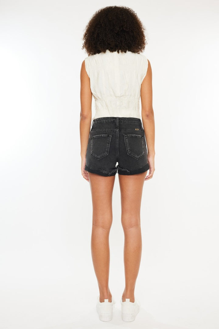 KanCan - High Waist Black Denim Shorts