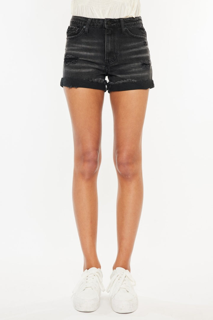 KanCan - High Waist Black Denim Shorts