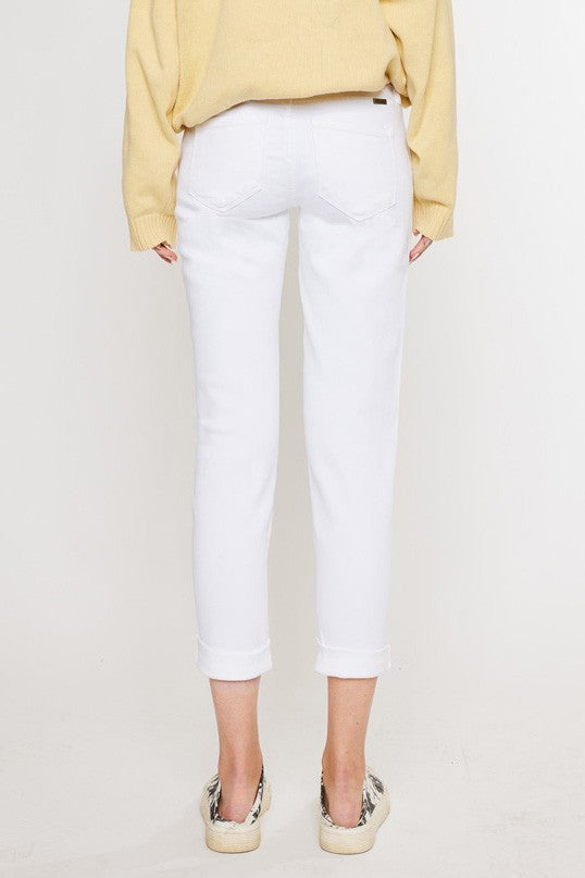KanCan - Mid Rise Boyfriend Jeans - White - Inspired Eye Boutique