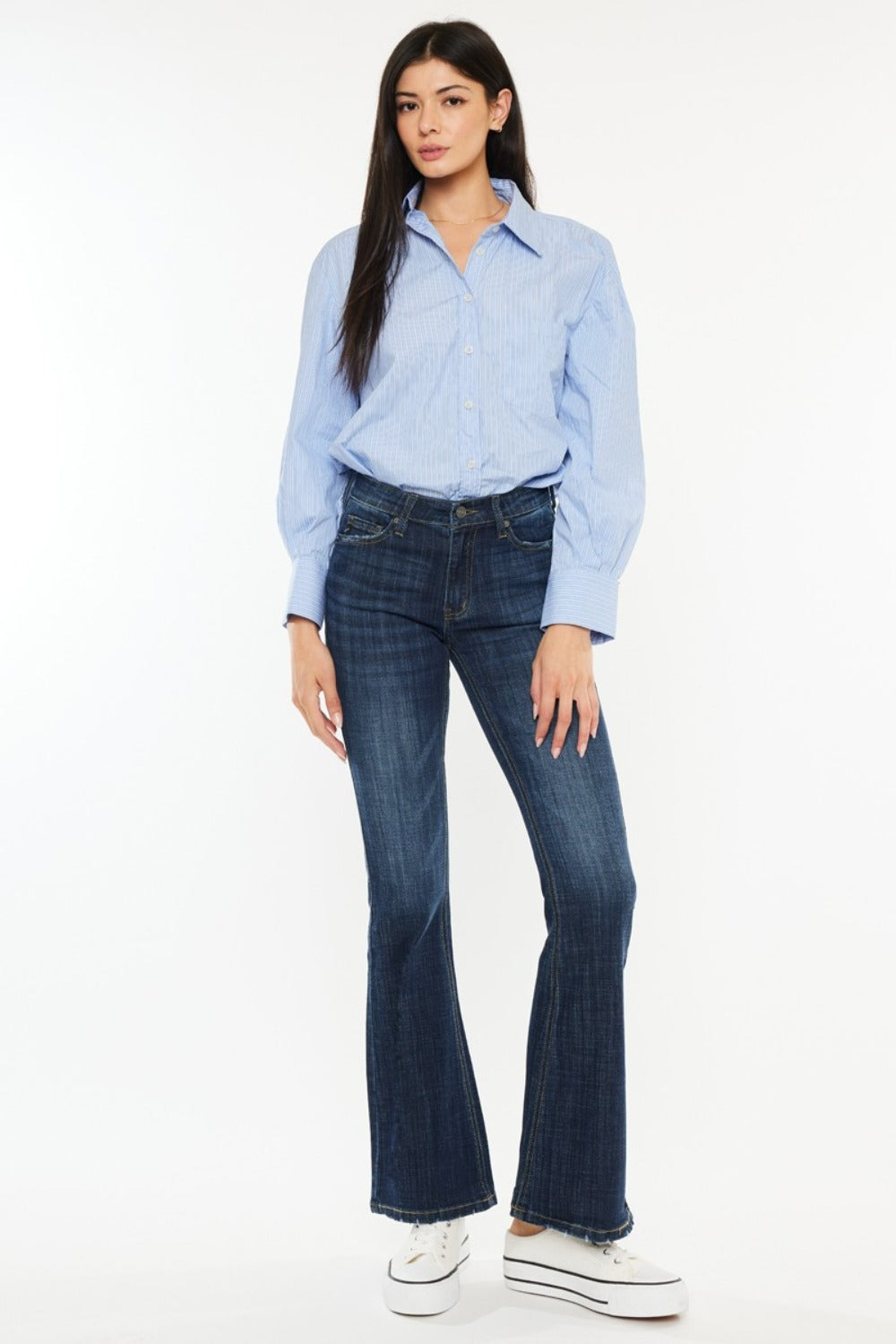 KanCan - Mid-Rise Dark Wash Flare Jeans - Inspired Eye Boutique