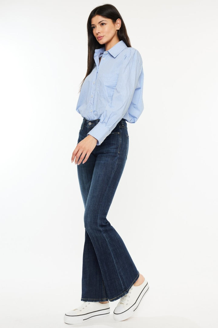 KanCan - Mid-Rise Dark Wash Flare Jeans - Inspired Eye Boutique