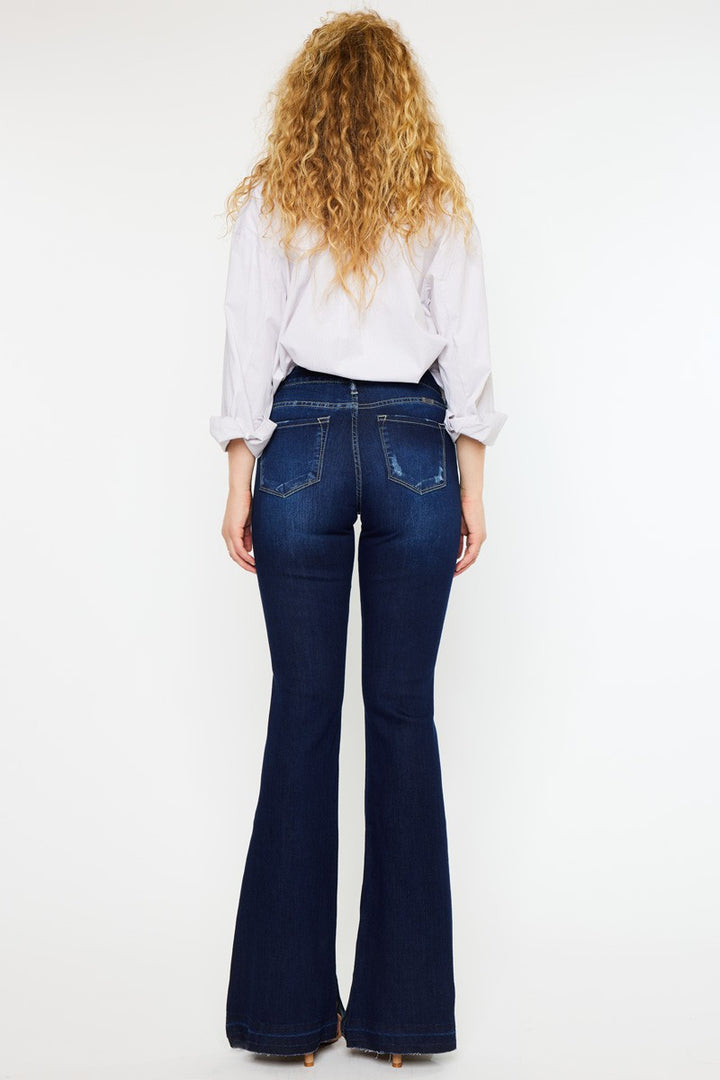 KanCan - Mid-Rise Dark Wash Flare Jeans - Inspired Eye Boutique