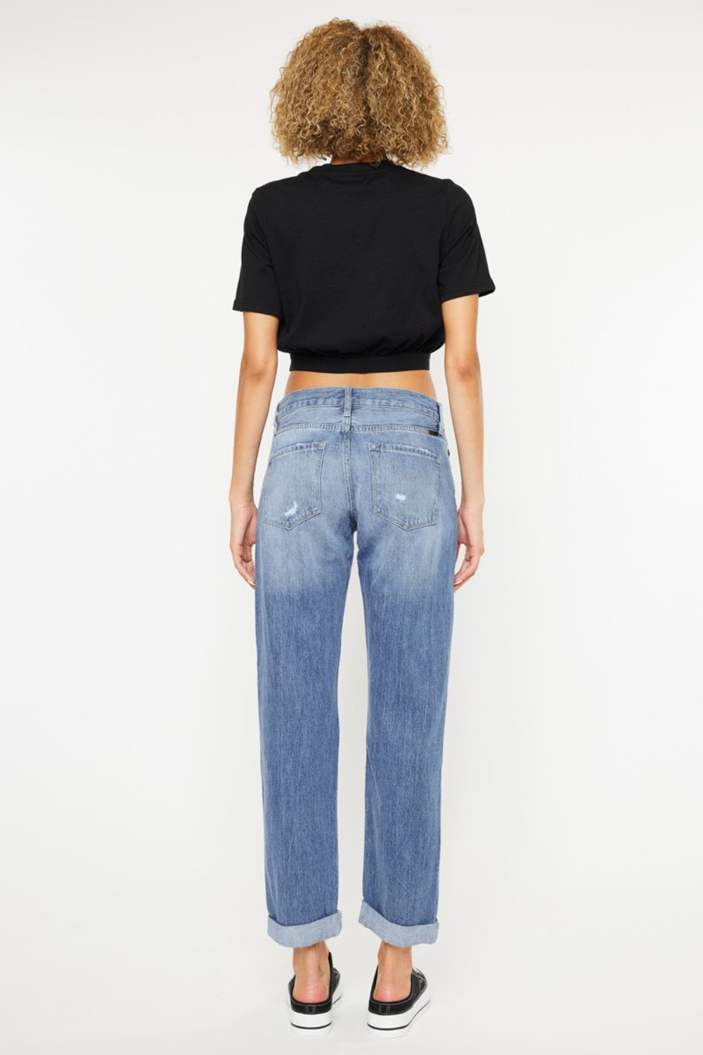 KanCan - Mid Rise Distressed Boyfriend Jeans - Inspired Eye Boutique