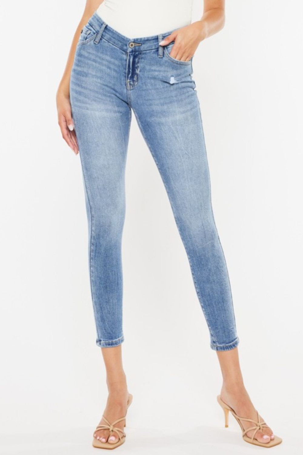 KanCan Mid-Rise V-Waist Skinny Jeans - Inspired Eye Boutique