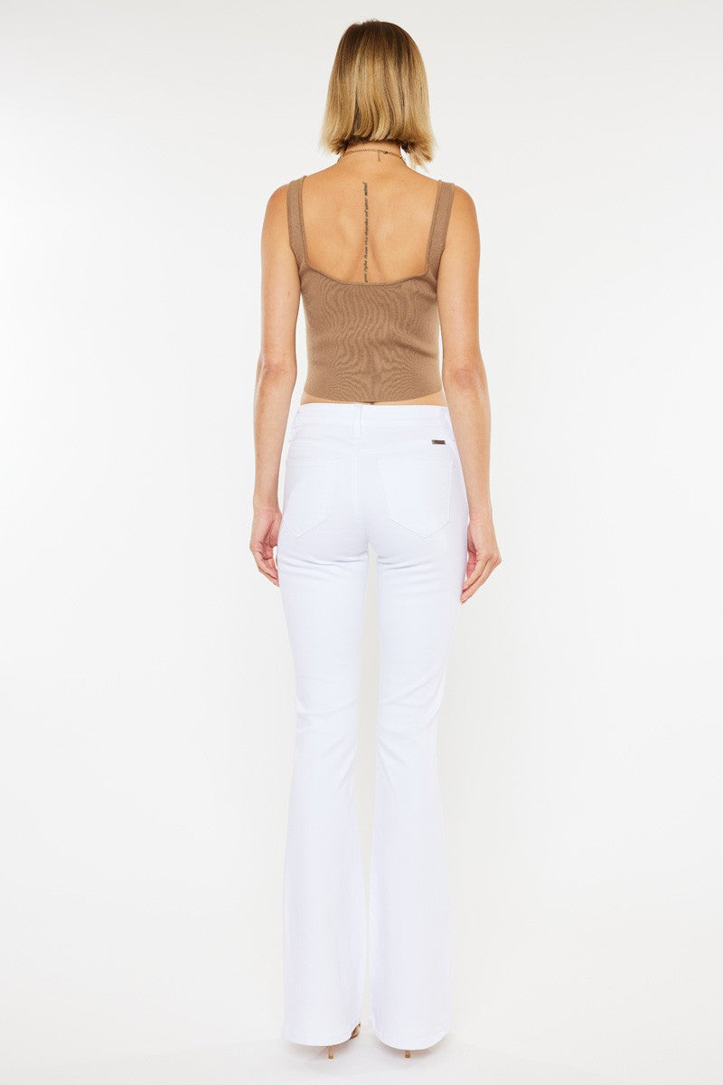 KanCan - Mid-Rise White Flare Jeans - Inspired Eye Boutique
