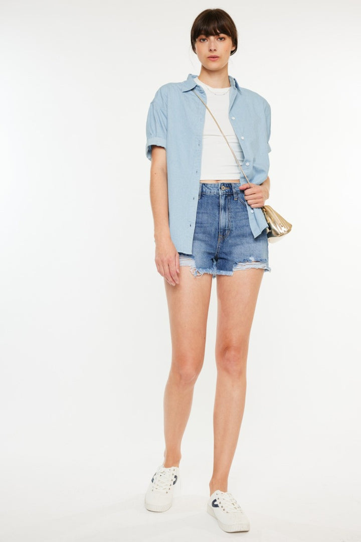 KanCan Mom Shorts - Distressed - Inspired Eye Boutique