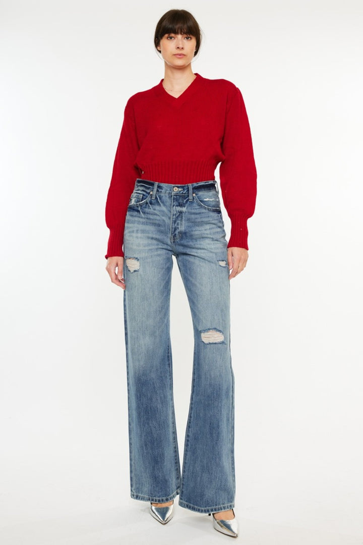 KanCan - Ultra High Rise Wide Leg Flare Jeans - Inspired Eye Boutique