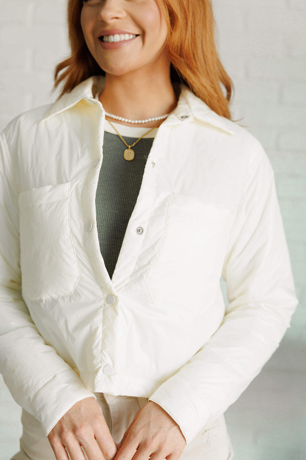 Lightweight Puffer Jacket - Off White - Inspired Eye Boutique