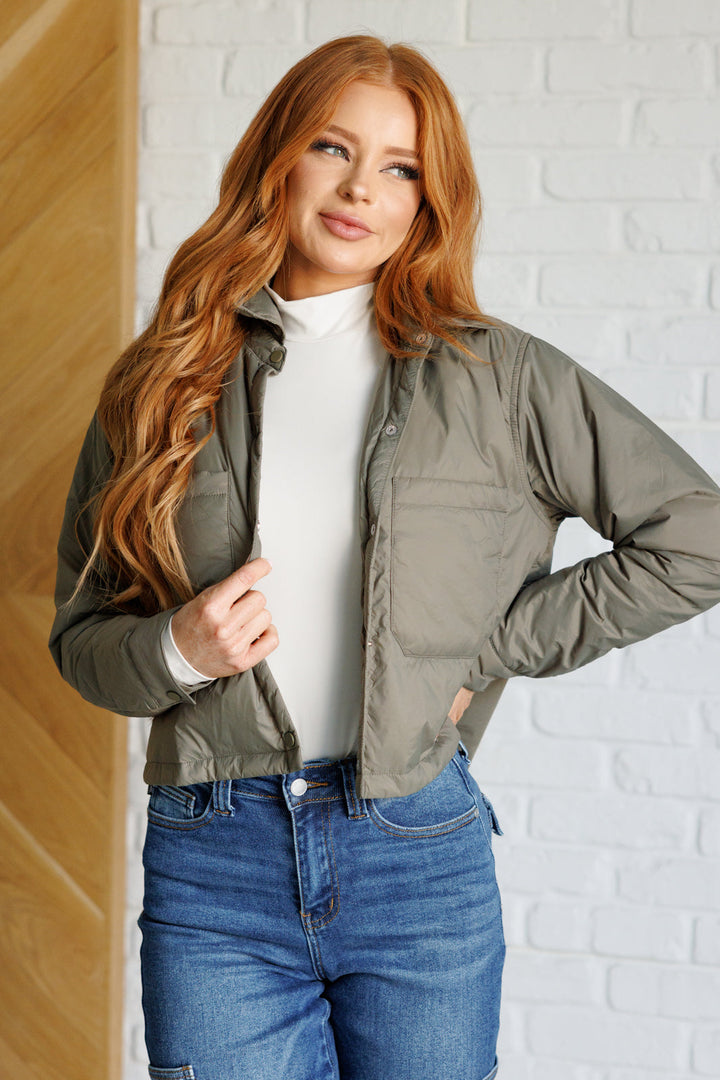 Lightweight Puffer Jacket - Olive - Inspired Eye Boutique