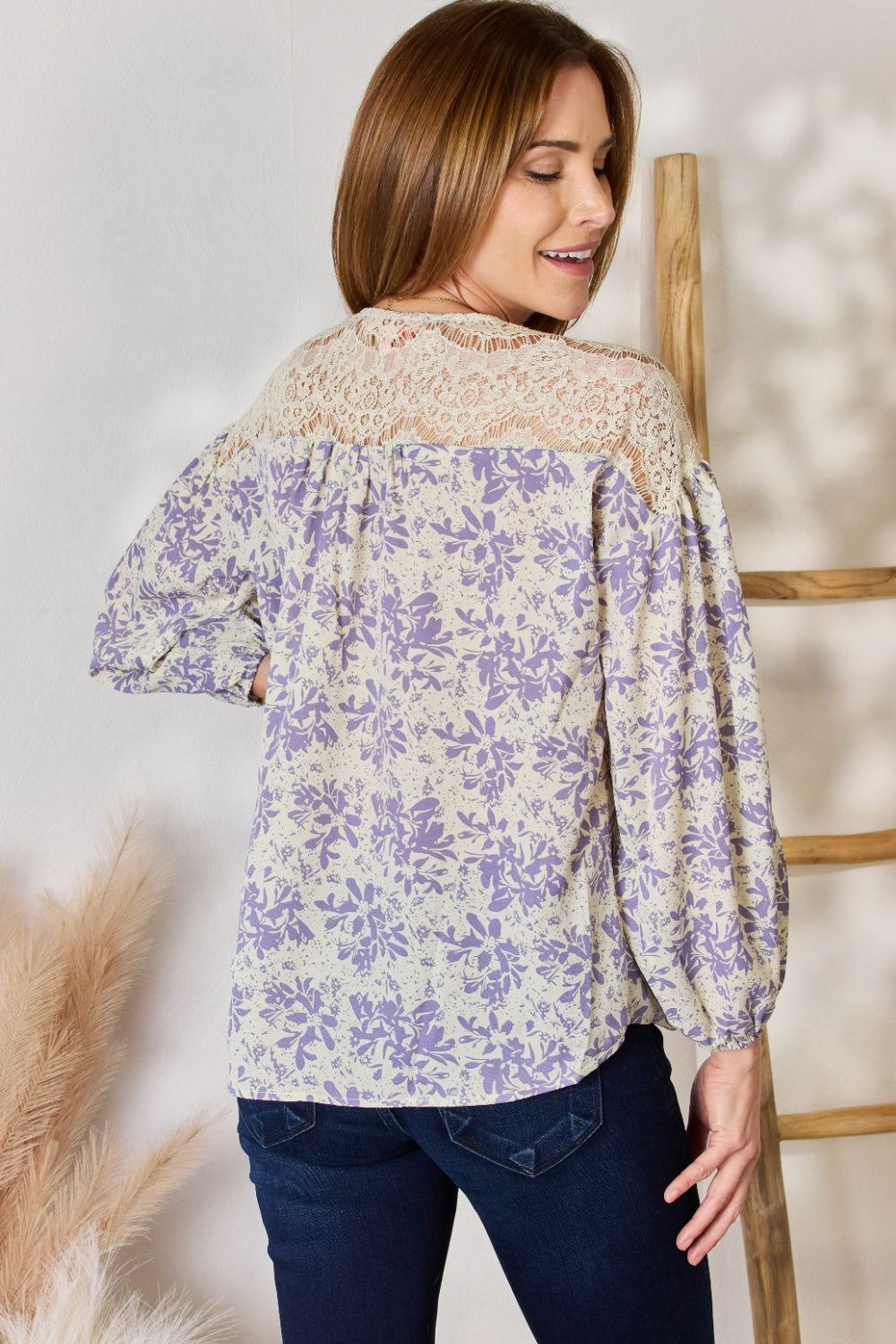 Lace Floral Top - Lavender - Inspired Eye Boutique