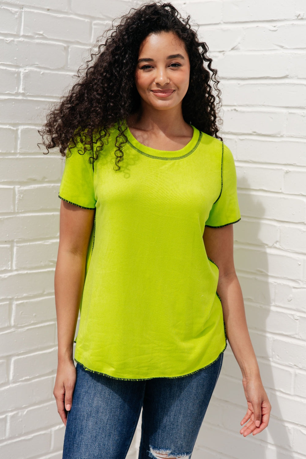 Lime Green Short Sleeve Top - Inspired Eye Boutique