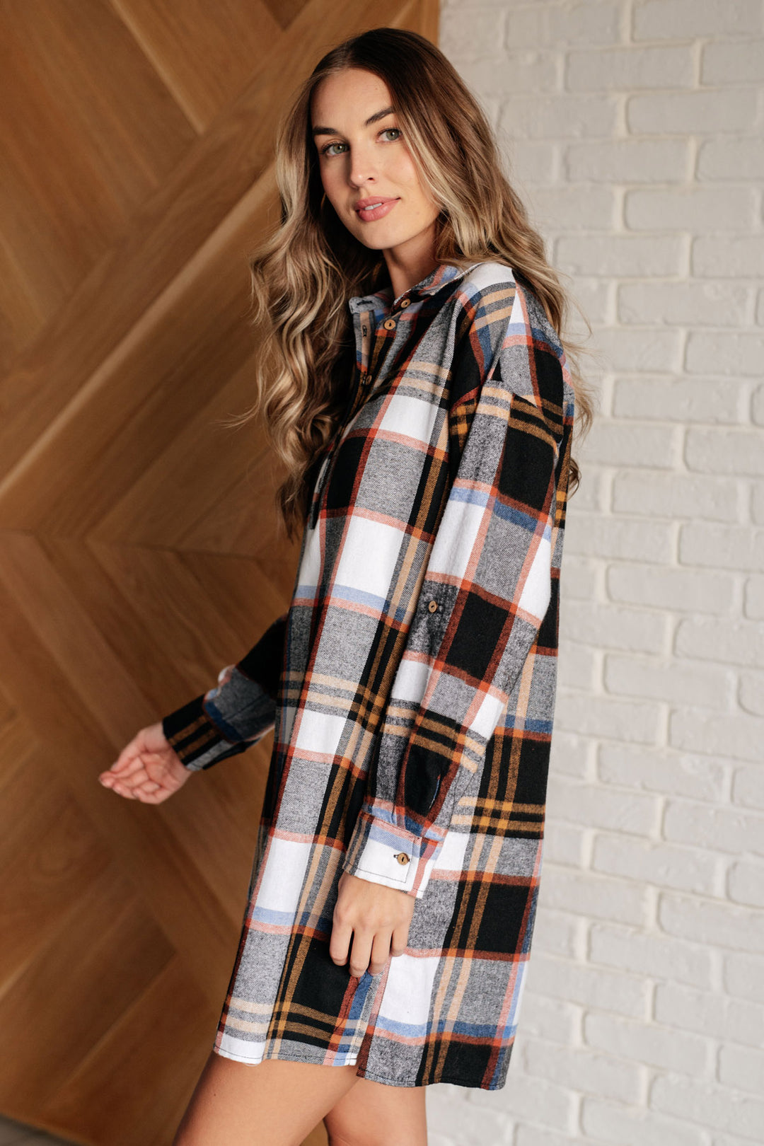 Long Sleeve Plaid Mini Dress - Inspired Eye Boutique