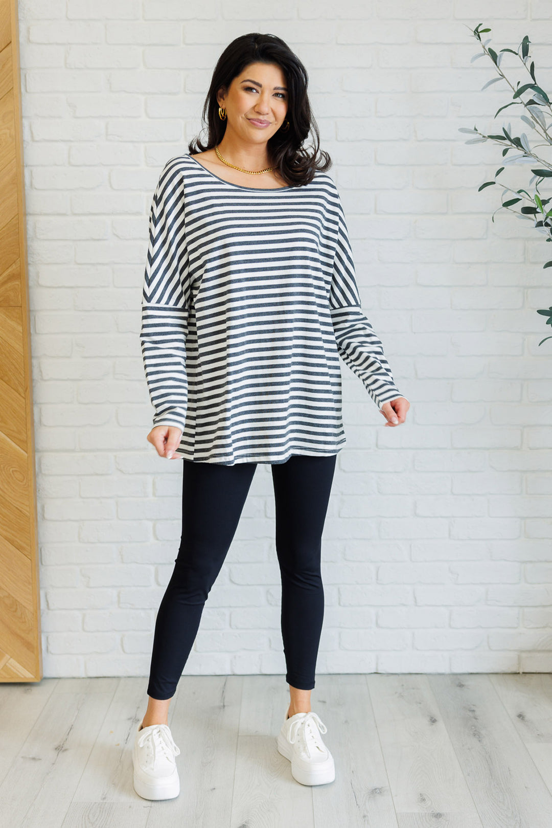 Long Sleeve Striped Oversized Top - Inspired Eye Boutique