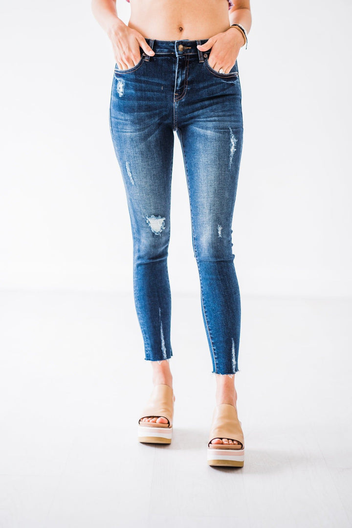 Lycra Jeans - Skinny Jeans - Dark Wash - Inspired Eye Boutique