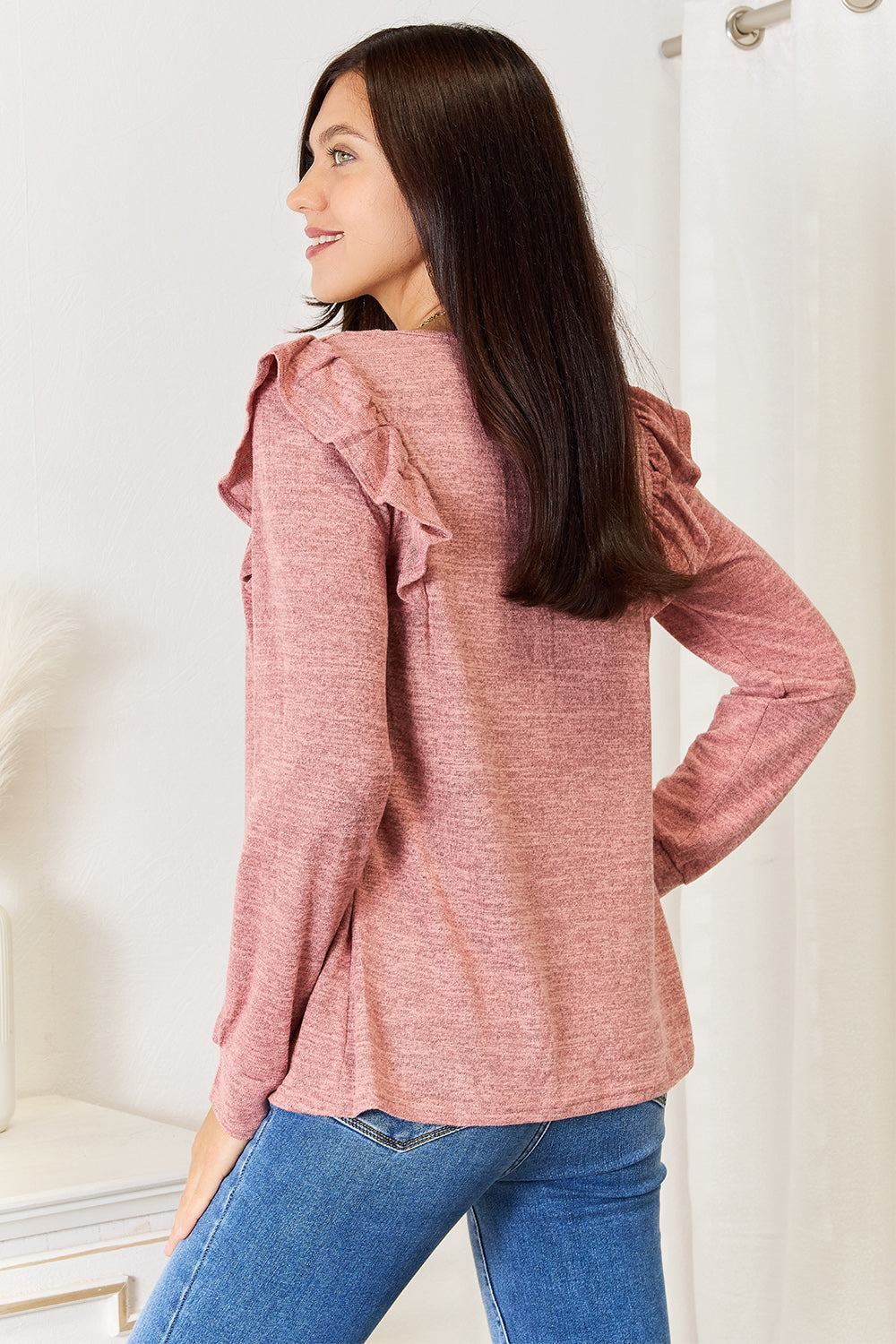 Long Sleeve Ruffled Top - Inspired Eye Boutique