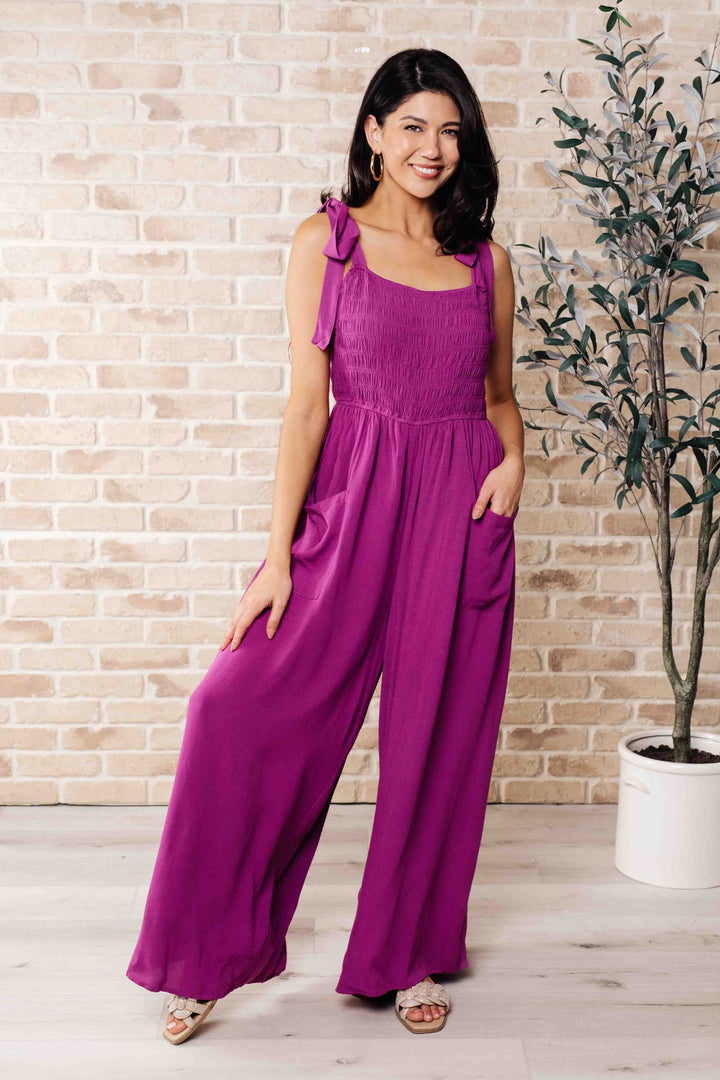 Magenta Wide leg Jumpsuit - Inspired Eye Boutique