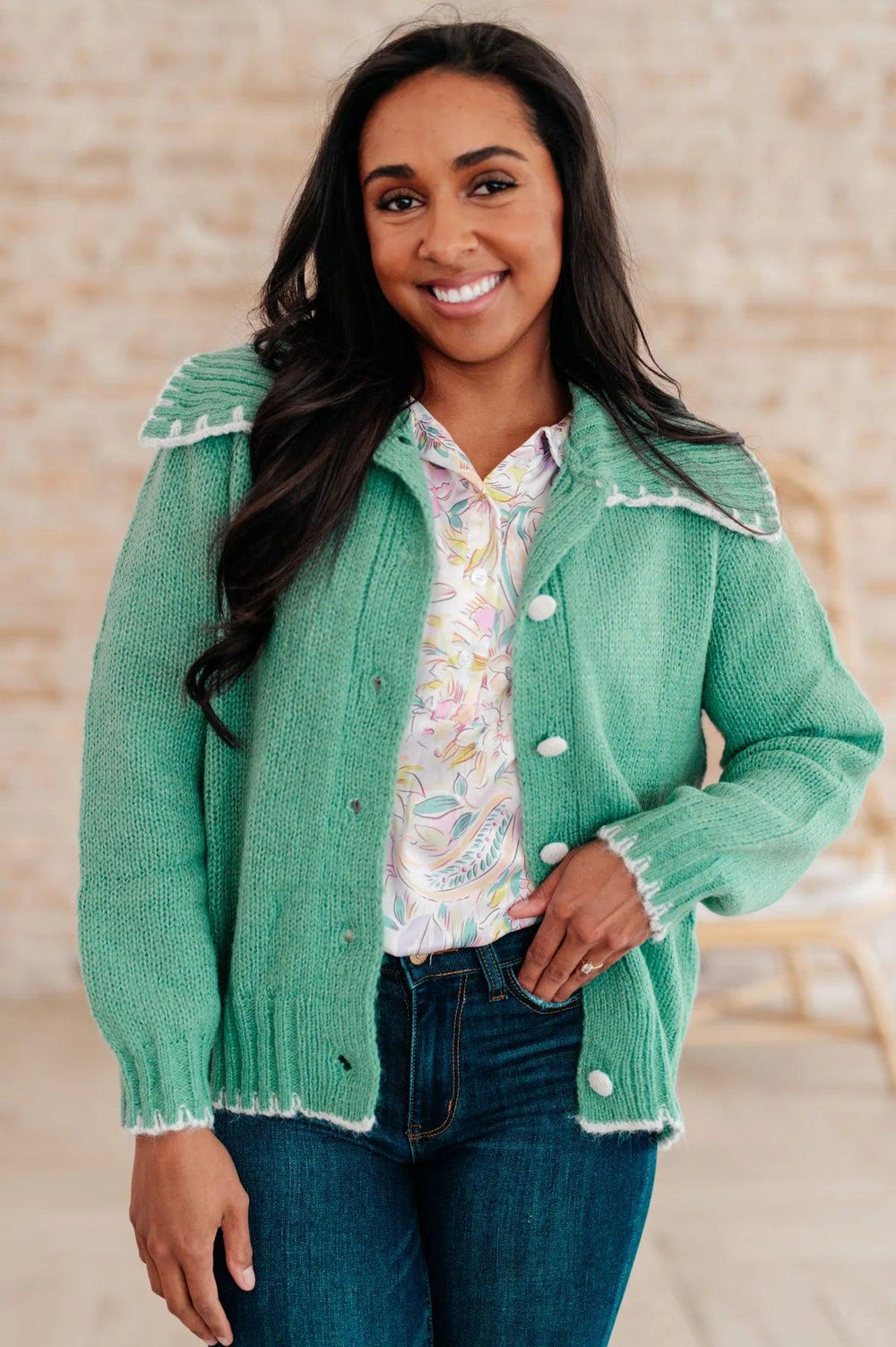 Mint Green Cardigan - Button Front - Inspired Eye Boutique