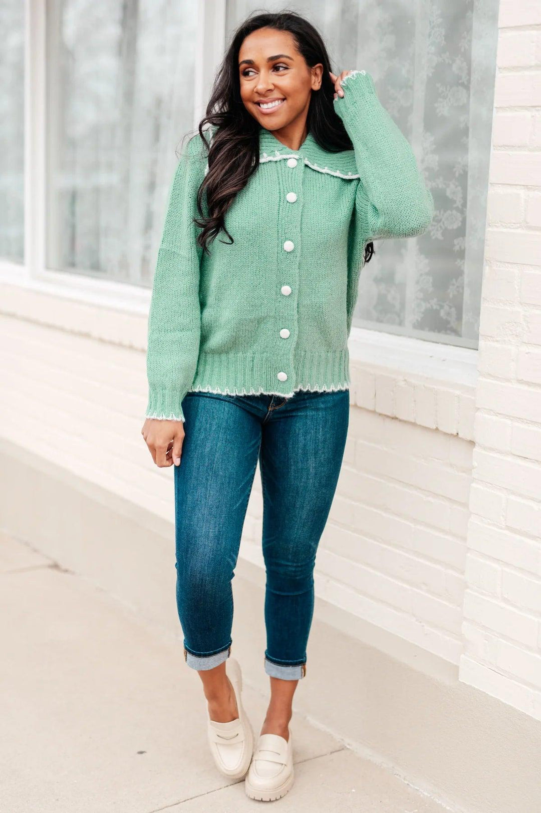 Mint Green Cardigan - Button Front - Inspired Eye Boutique