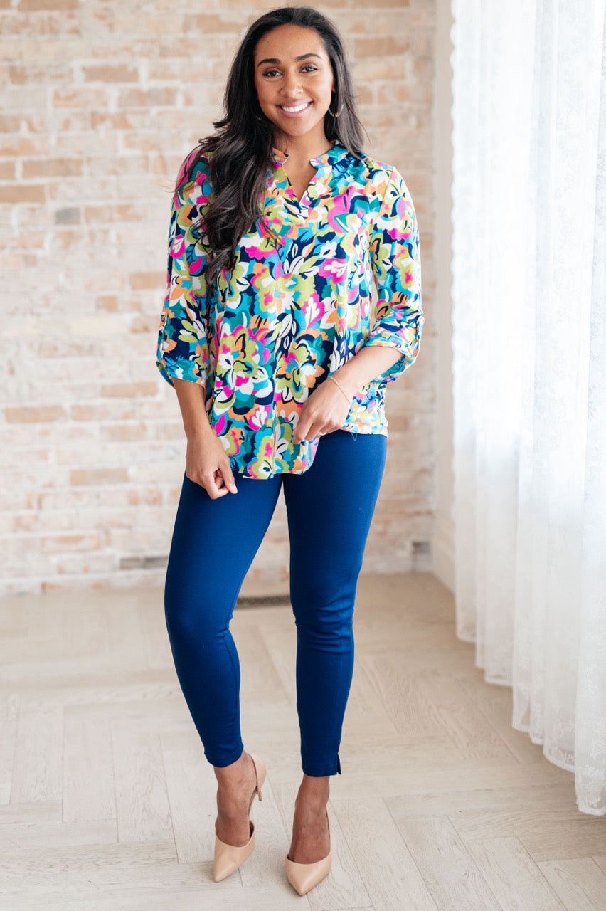 Neon Floral Blouse Top - Inspired Eye Boutique