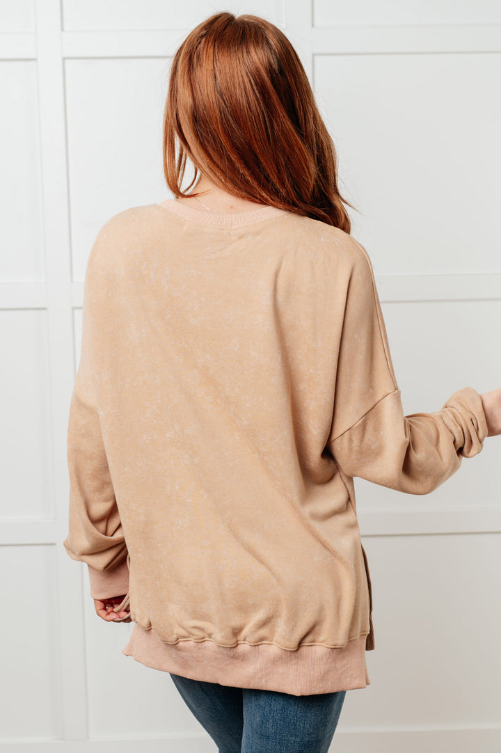 Oversized Pullover French Terry Sweatshirt - Khaki - Inspired Eye Boutique