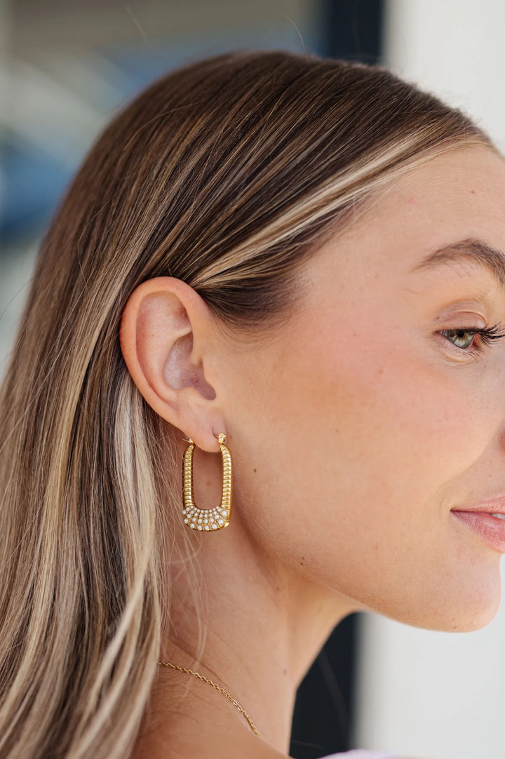 Pearl Hoop Earrings - Gold - Inspired Eye Boutique