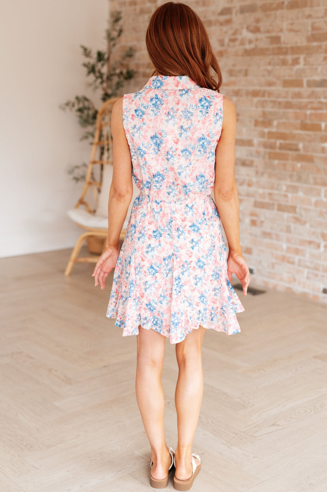 Pink Floral Collared Tank Top Dress - Inspired Eye Boutique