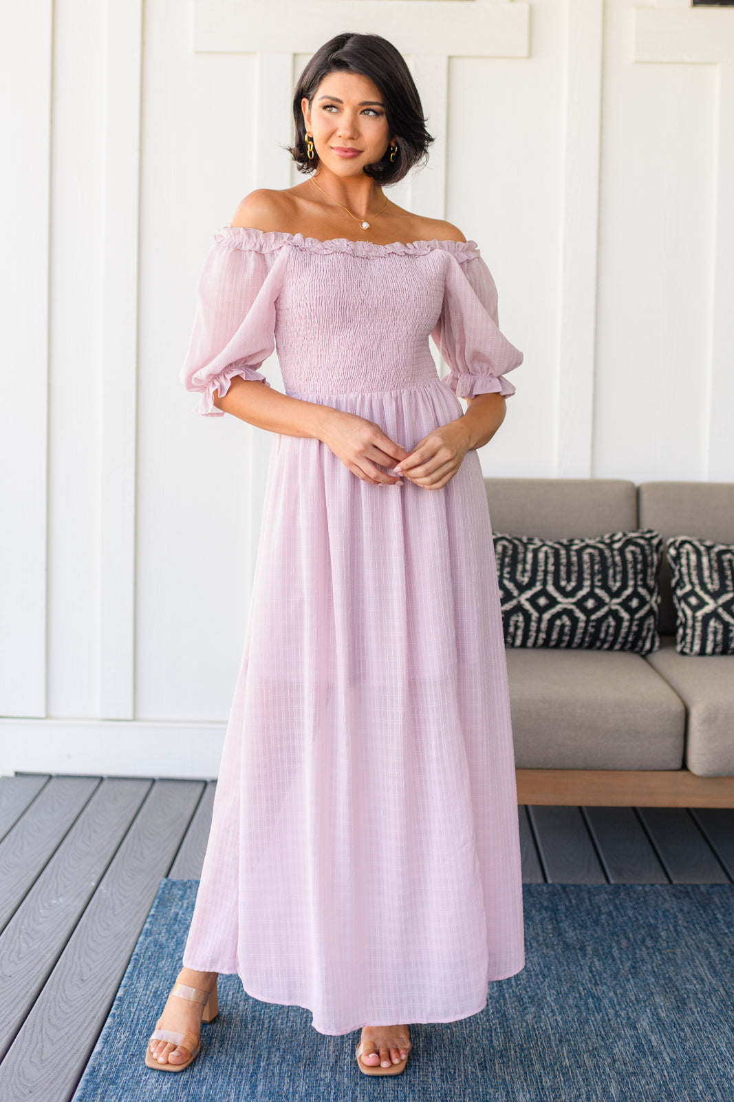 Pink Off the Shoulder Maxi Dress - Inspired Eye Boutique