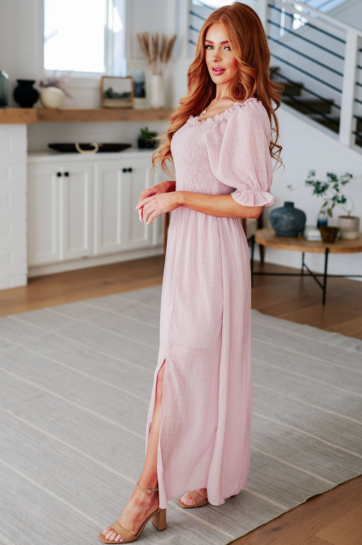 Pink Off the Shoulder Maxi Dress - Inspired Eye Boutique