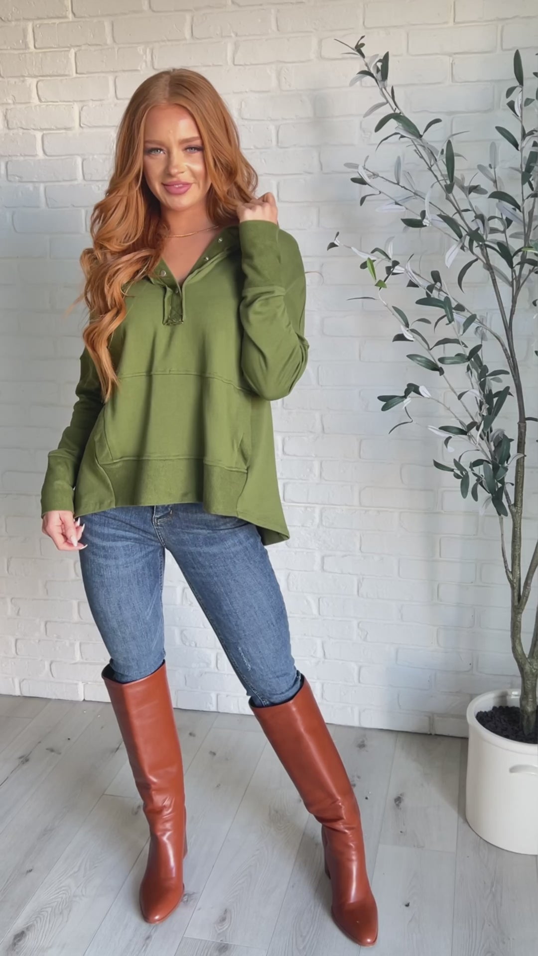 Simple Snug French Terry Sweatshirt - Green