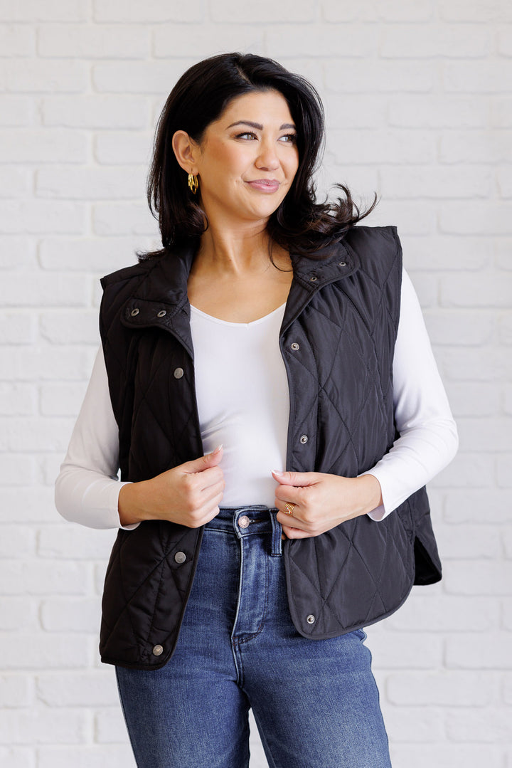 Quilted Puffer Vest - Black - Inspired Eye Boutique