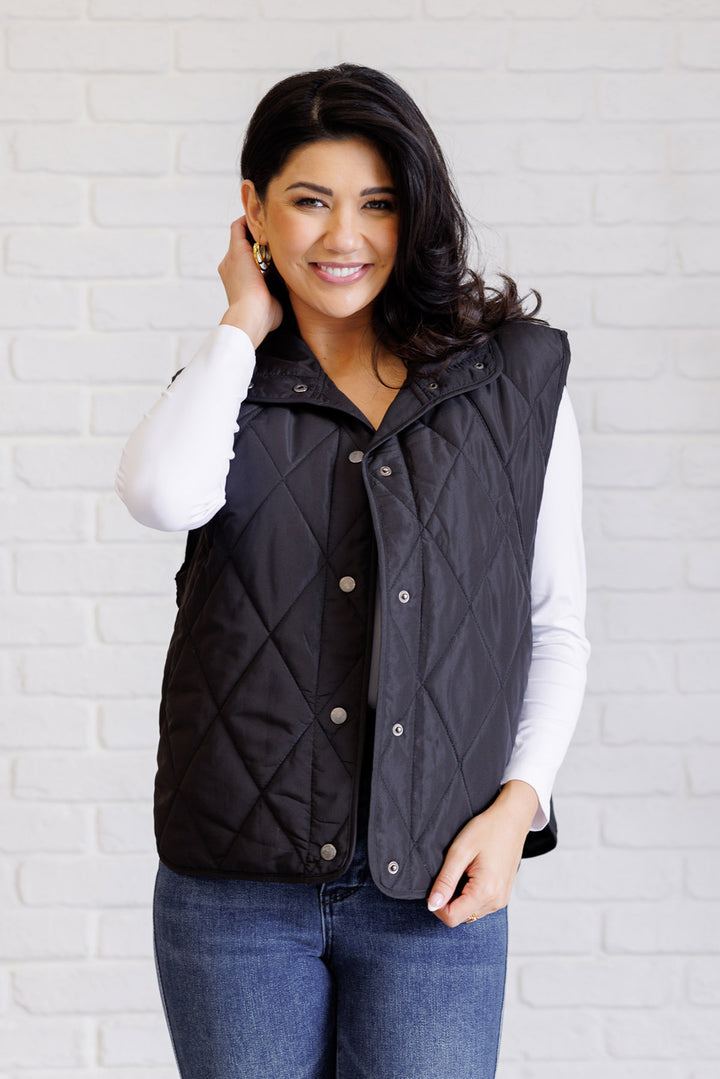 Quilted Puffer Vest - Black - Inspired Eye Boutique