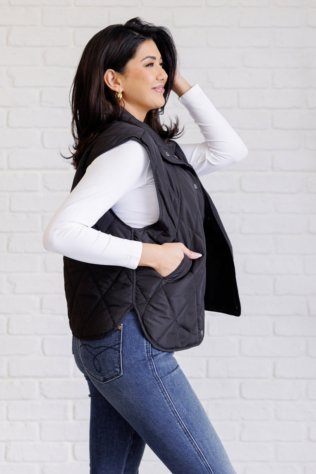 Quilted Puffer Vest - Black - Inspired Eye Boutique