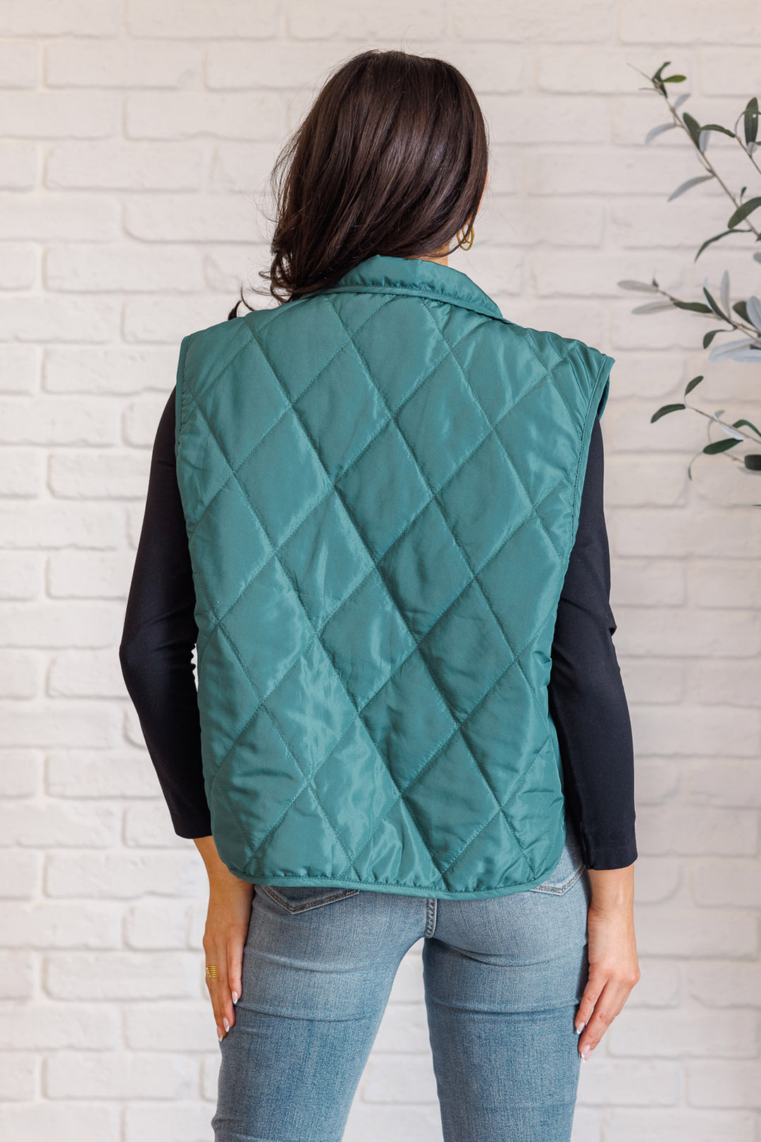 Quilted Puffer Vest - Hunter Green - Inspired Eye Boutique