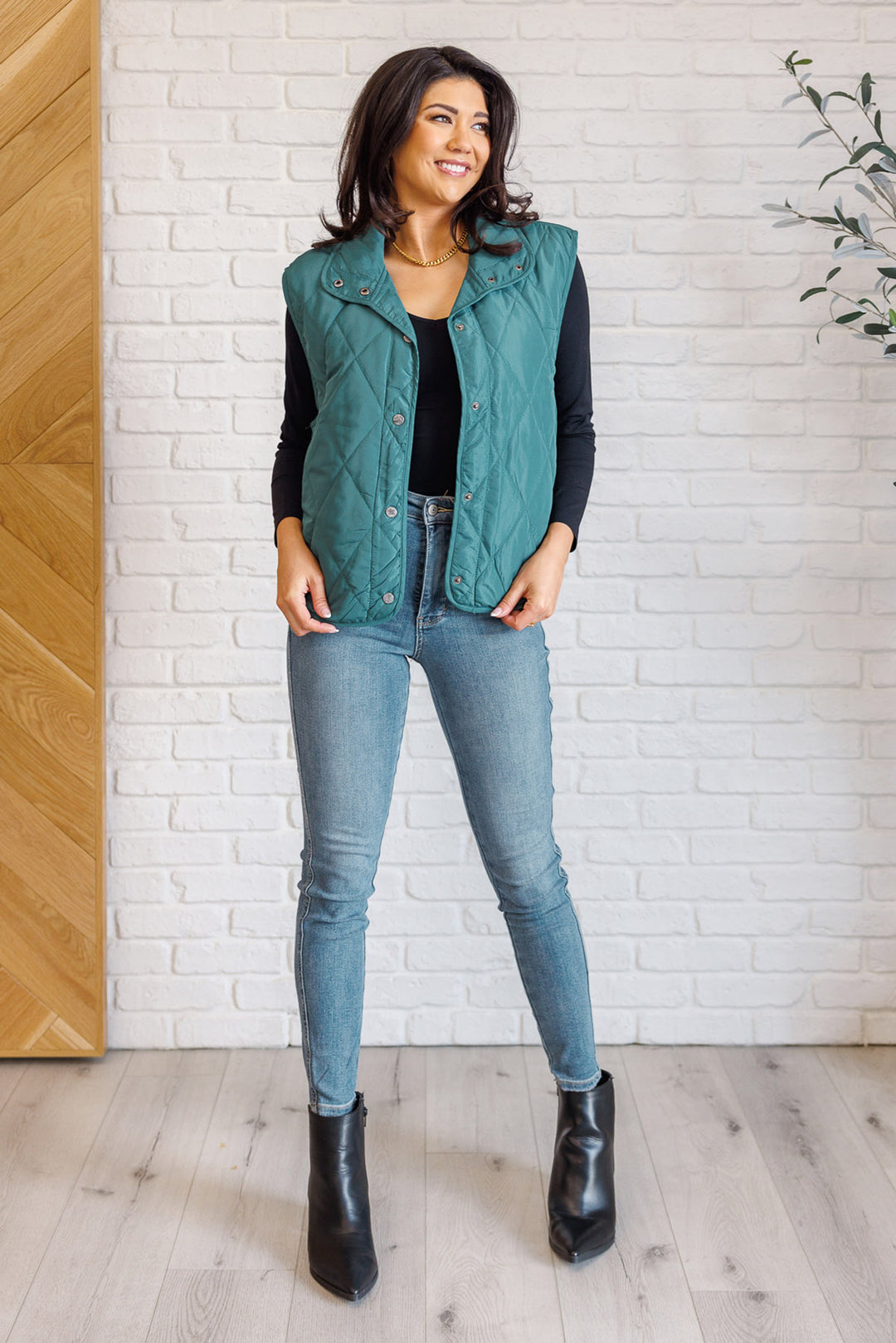 Quilted Puffer Vest - Hunter Green - Inspired Eye Boutique