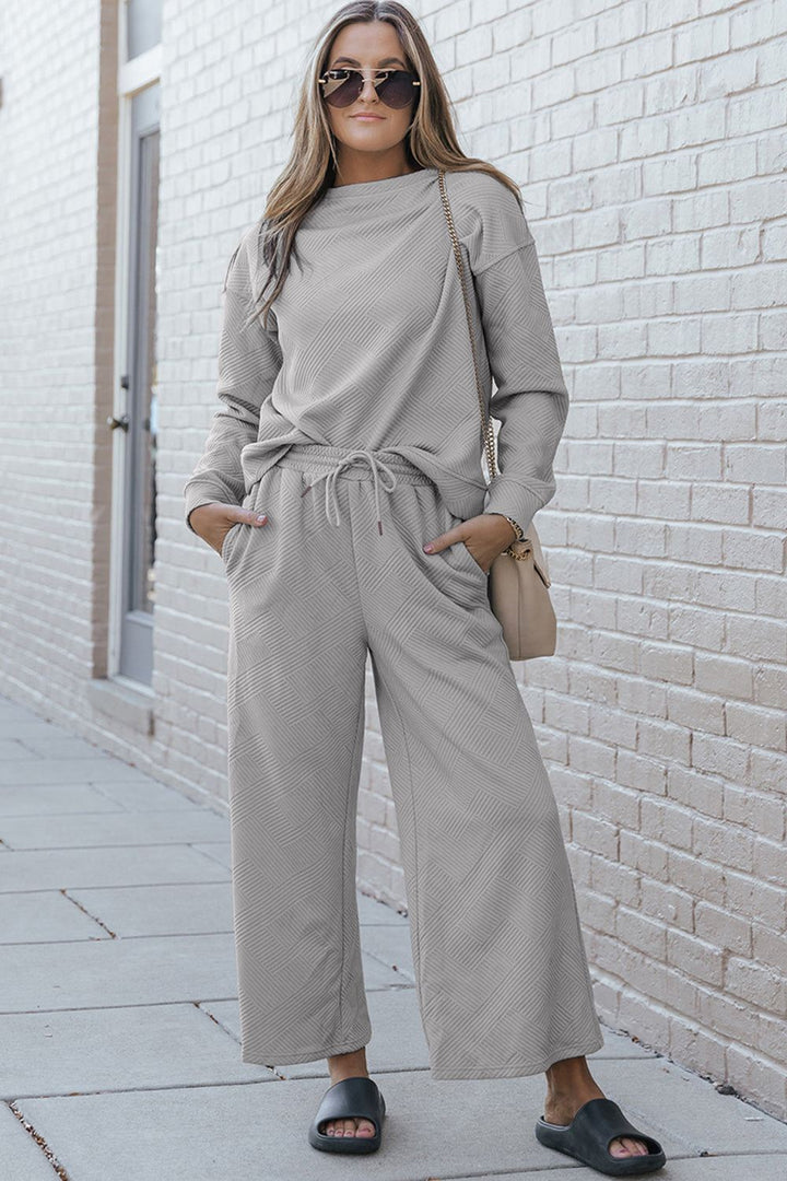 Quilted Wide Leg Pants Set - Inspired Eye Boutique