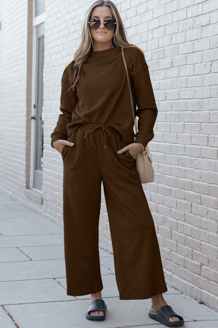 Quilted Wide Leg Pants Set - Inspired Eye Boutique
