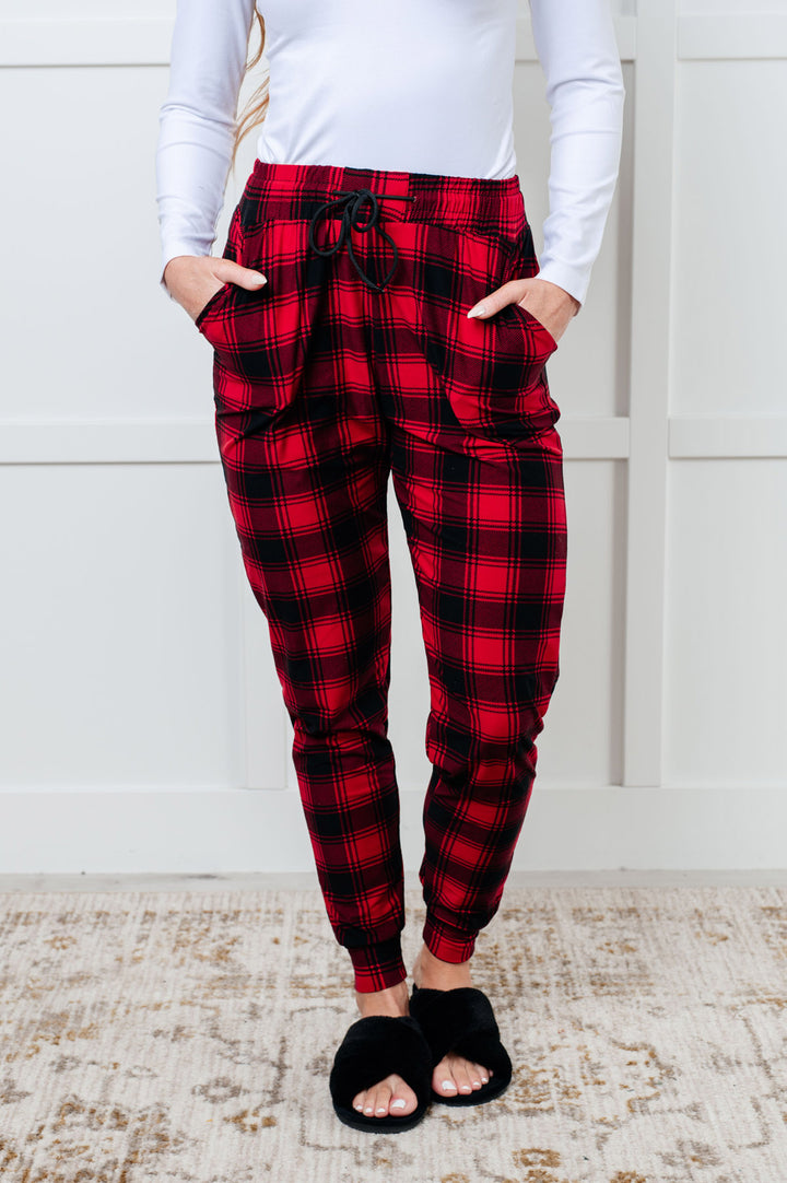 Red Plaid Pajama Joggers - Inspired Eye Boutique