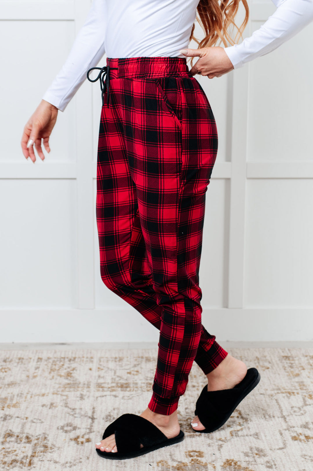 Red Plaid Pajama Joggers - Inspired Eye Boutique