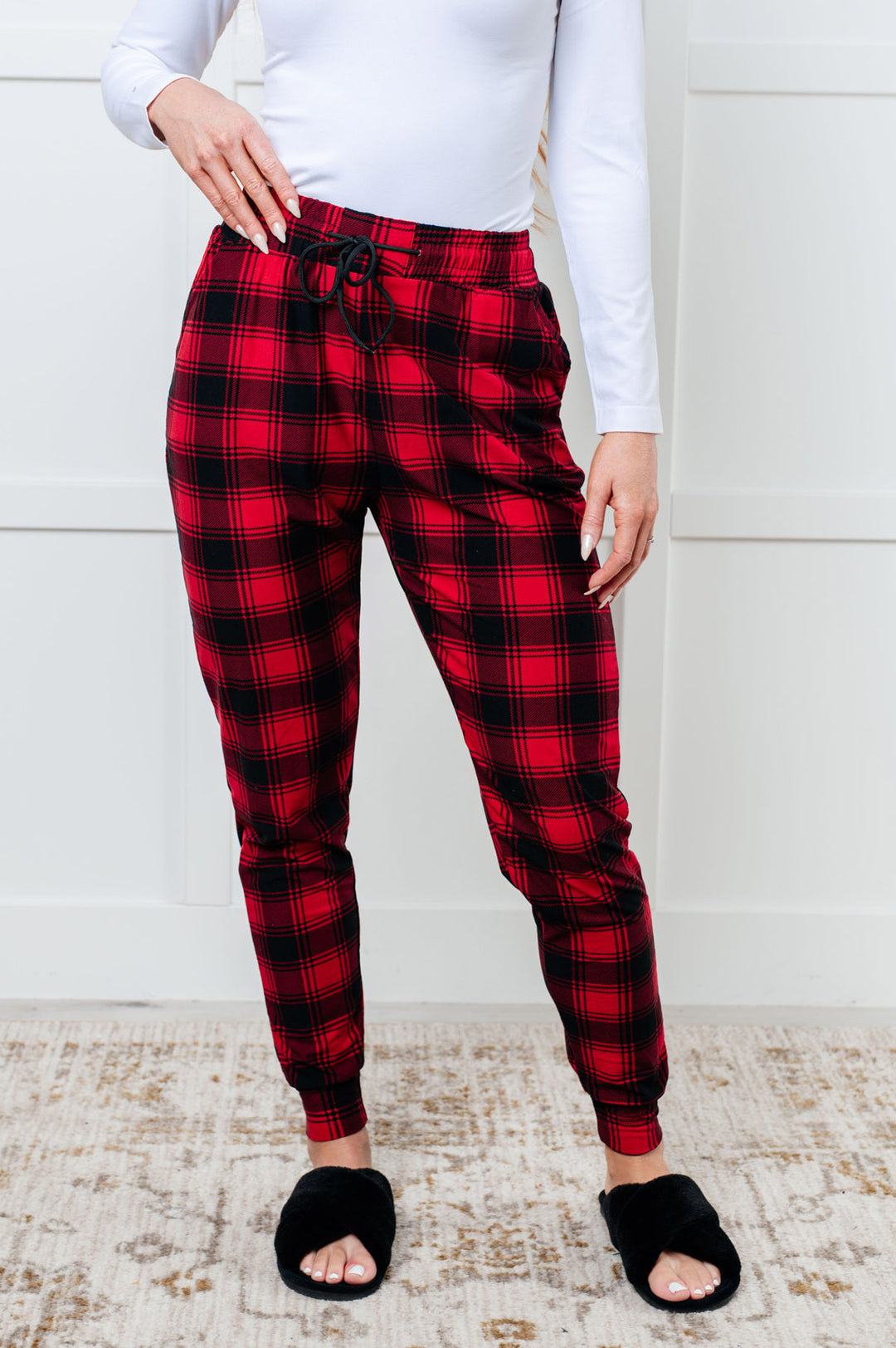 Red Plaid Pajama Joggers - Inspired Eye Boutique